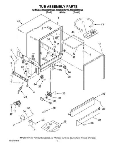 TUB ASSEMBLY PARTS