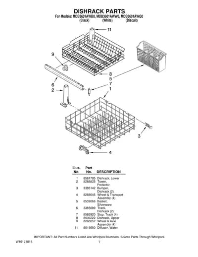 DISHRACK PARTS