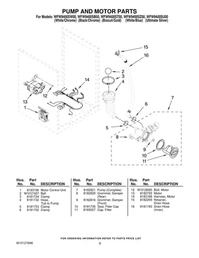 PUMP AND MOTOR PARTS