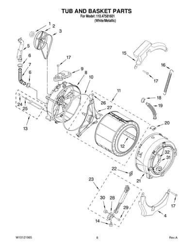 TUB AND BASKET PARTS