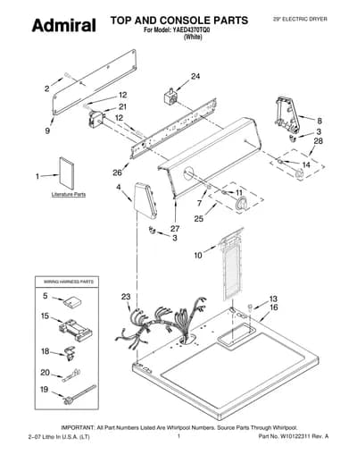TOP AND CONSOLE PARTS