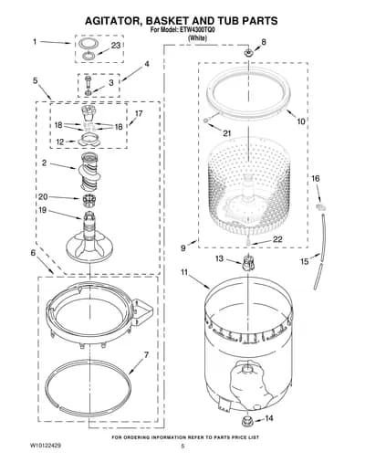 AGITATOR, BASKET AND TUB PARTS