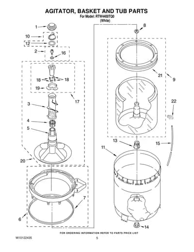 AGITATOR, BASKET AND TUB PARTS
