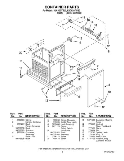 CONTAINER PARTS