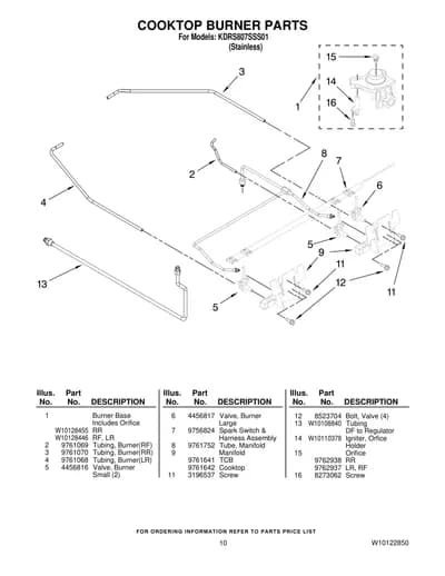 COOKTOP BURNER PARTS