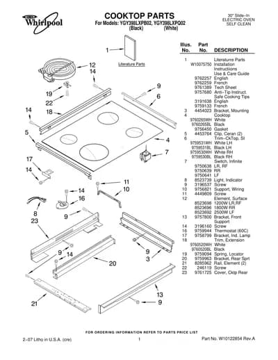 COOKTOP PARTS