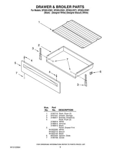 DRAWER & BROILER PARTS