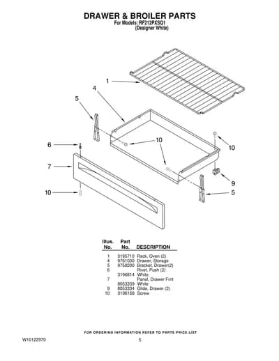 DRAWER & BROILER PARTS