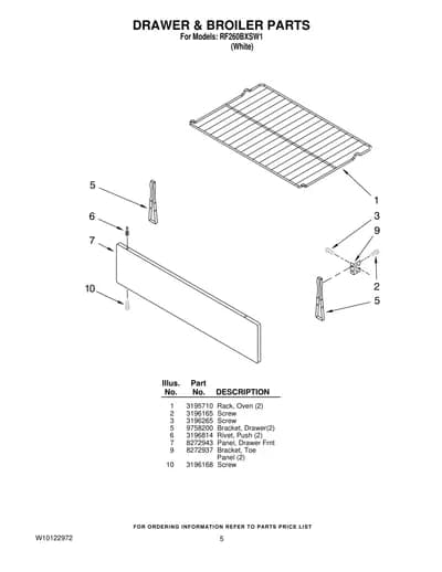 DRAWER & BROILER PARTS