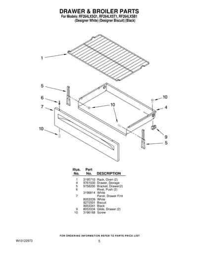 DRAWER & BROILER PARTS