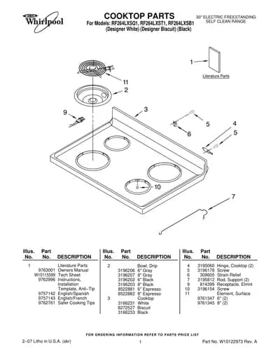 COOKTOP PARTS