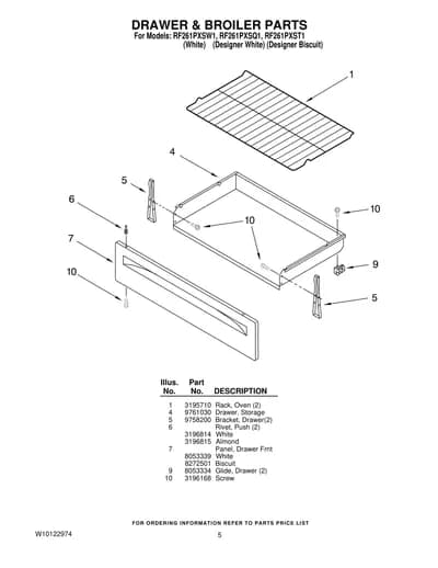 DRAWER & BROILER PARTS