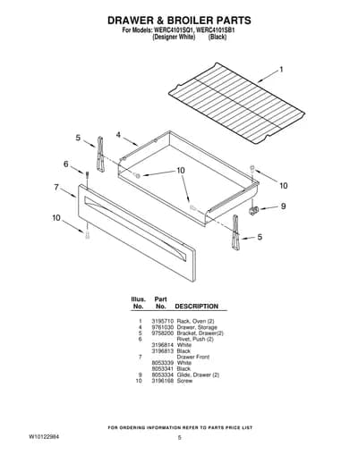 DRAWER & BROILER PARTS