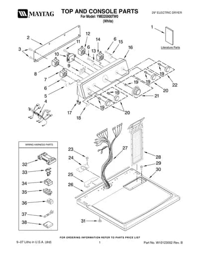 TOP AND CONSOLE PARTS