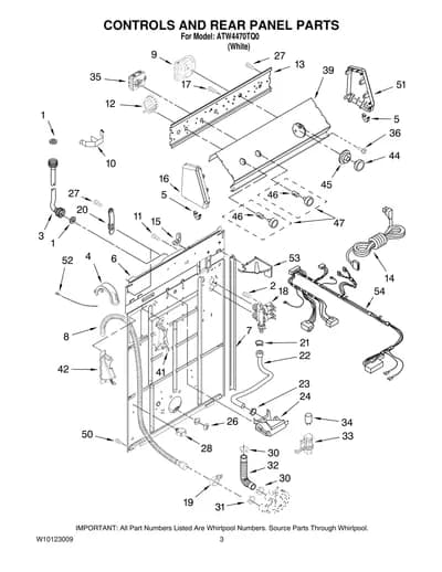 CONTROLS AND REAR PANEL PARTS
