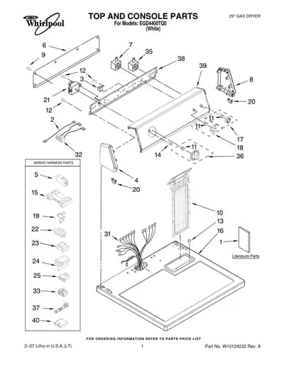 TOP AND CONSOLE PARTS