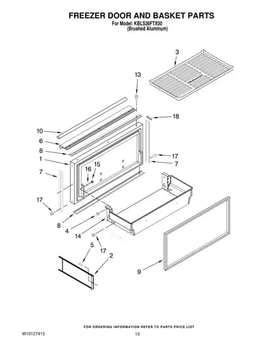 FREEZER DOOR AND BASKET PARTS