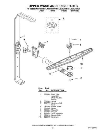 UPPER WASH AND RINSE PARTS