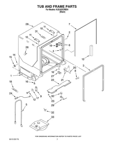TUB AND FRAME PARTS