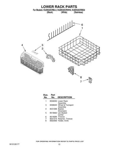 LOWER RACK PARTS