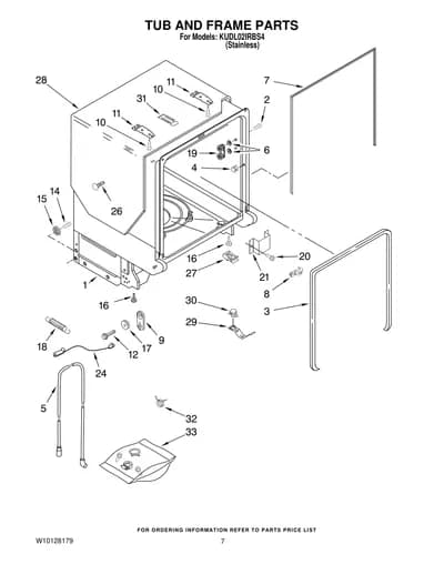 TUB AND FRAME PARTS