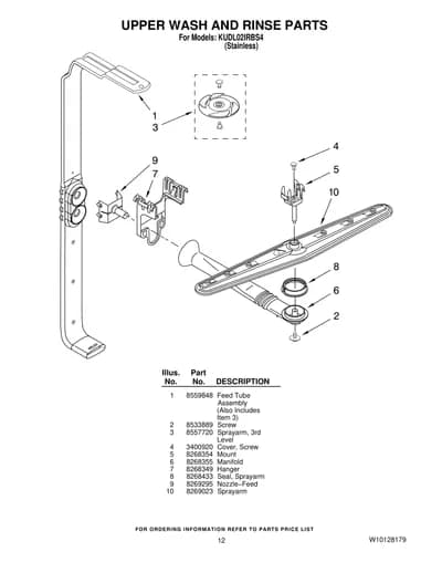 UPPER WASH AND RINSE PARTS