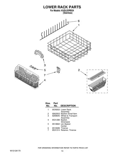 LOWER RACK PARTS