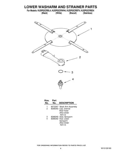 LOWER WASHARM AND STRAINER PARTS