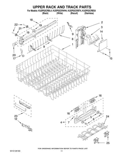 UPPER RACK AND TRACK PARTS