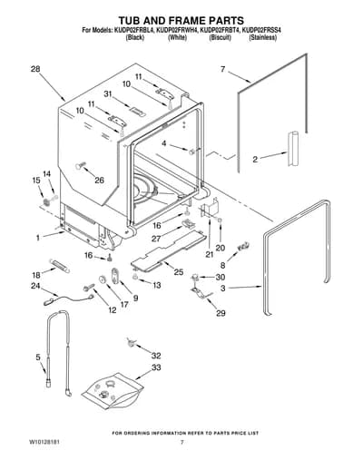 TUB AND FRAME PARTS