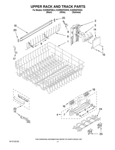 UPPER RACK AND TRACK PARTS