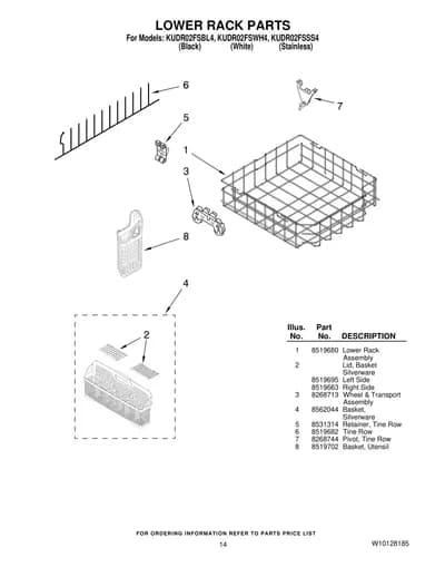LOWER RACK PARTS