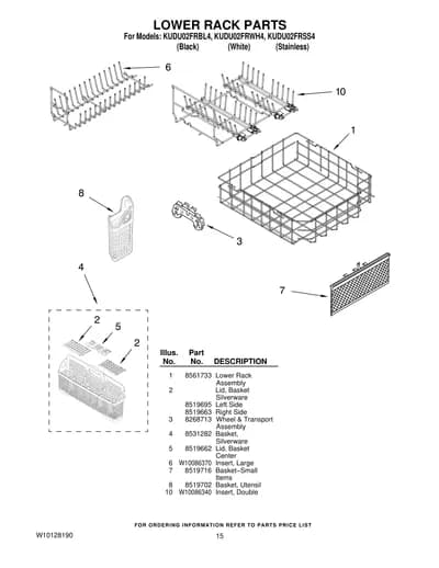 LOWER RACK PARTS