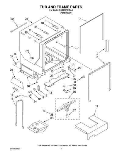TUB AND FRAME PARTS