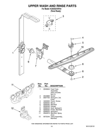UPPER WASH AND RINSE PARTS