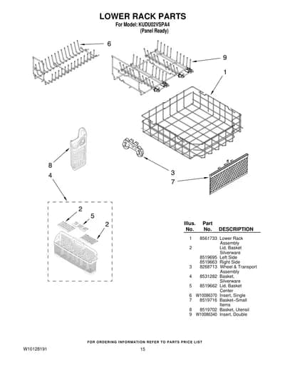 LOWER RACK PARTS