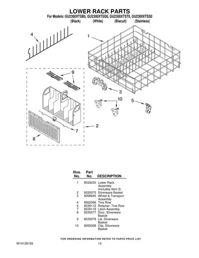 LOWER RACK PARTS