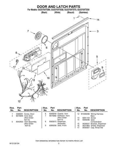 DOOR AND LATCH PARTS