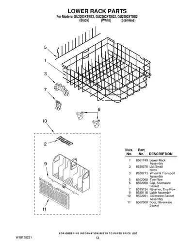 LOWER RACK PARTS