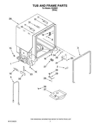TUB AND FRAME PARTS