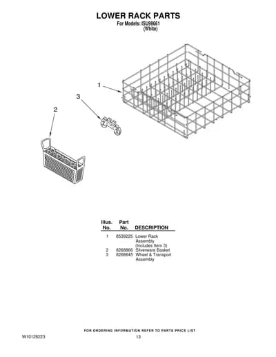 LOWER RACK PARTS