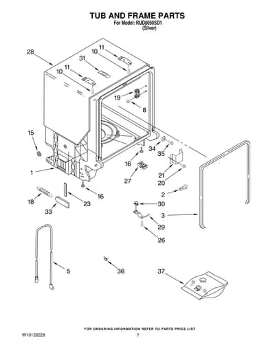 TUB AND FRAME PARTS