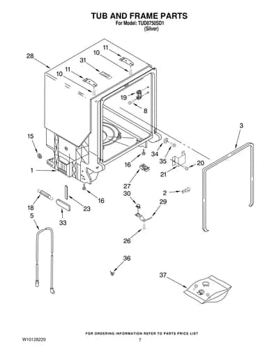 TUB AND FRAME PARTS