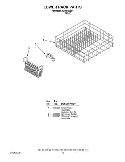 LOWER RACK PARTS