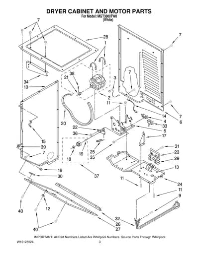 DRYER CABINET AND MOTOR PARTS
