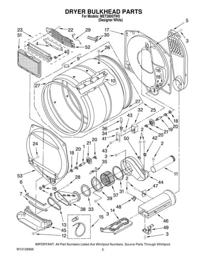 DRYER BULKHEAD PARTS