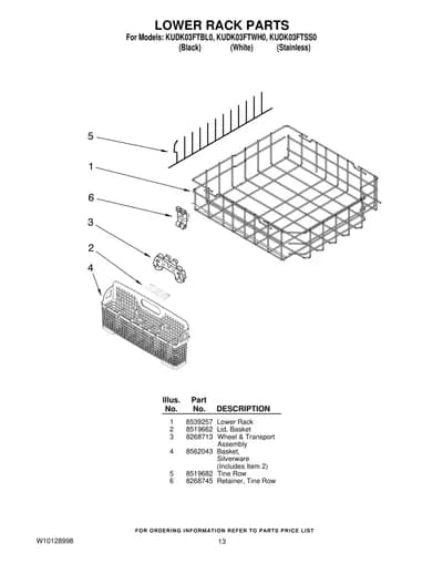 LOWER RACK PARTS