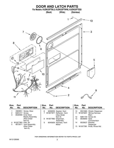 DOOR AND LATCH PARTS