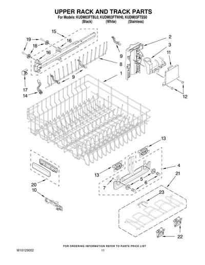UPPER RACK AND TRACK PARTS