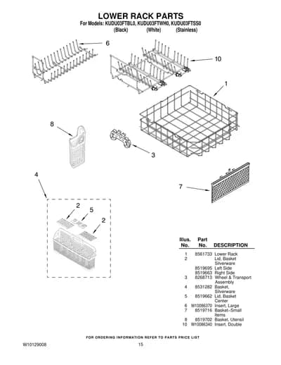 LOWER RACK PARTS